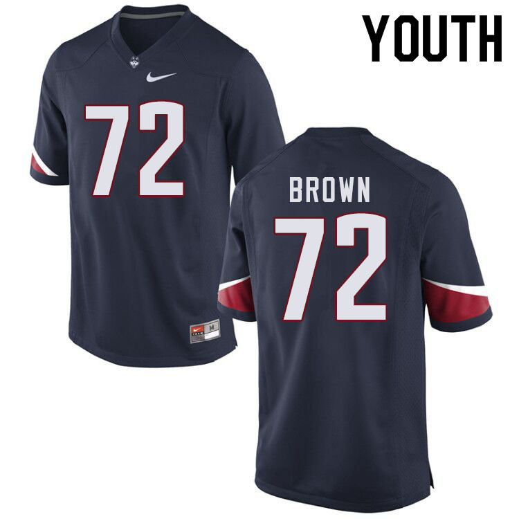 Youth #72 Rayonte Brown Uconn Huskies College Football Jerseys Sale-Navy